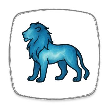 Soul Animal and Guardian Being: Leo - Square fridge magnet - white - Front