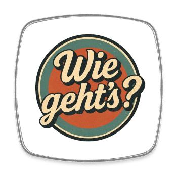 Retro Style Wie geht's - Viereckiger Kühlschrankmagnet - Weiß - Vorne