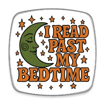 Nighttime Reading Bedtime Quote Design - Square fridge magnet - white - Front