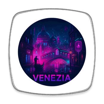 Venedig Souvenir Cyberpunk - Viereckiger Kühlschrankmagnet - Weiß - Vorne