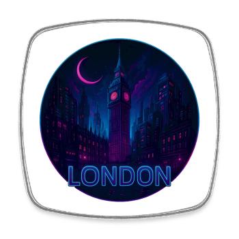 London Souvenir Cyberpunk - Viereckiger Kühlschrankmagnet - Weiß - Vorne