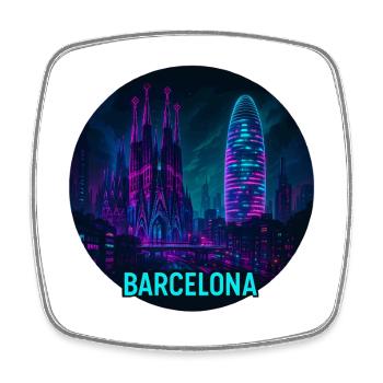Barcelona Souvenir Cyberpunk - Viereckiger Kühlschrankmagnet - Weiß - Vorne