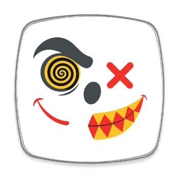 Colorful Children's Smile Mask - Square fridge magnet - white - Front