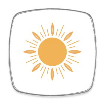 Sonnensymbol mit stilvollem Gold-Design - Viereckiger Kühlschrankmagnet - Weiß - Vorne
