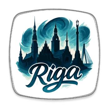 Riga Hauptstadt Lettland Baltikum maritim Geschenk - Viereckiger Kühlschrankmagnet - Weiß - Vorne
