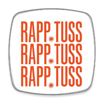 Design mit revolutionären Tuss Rapp Schriften - Viereckiger Kühlschrankmagnet - Weiß - Vorne
