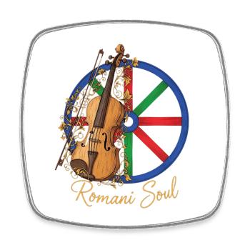 Romani Soul Violin Art - Square fridge magnet - white - Front