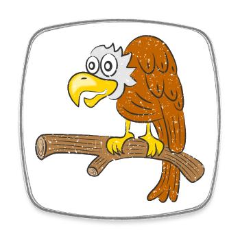 Geier Vogel - Viereckiger Kühlschrankmagnet - Weiß - Vorne