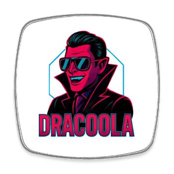 Dracula Dracoola Neon Retro Illustration - Viereckiger Kühlschrankmagnet - Weiß - Vorne