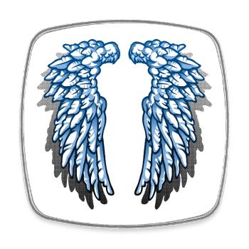 Ailes d’ange - Magnet carré - blanc - Devant