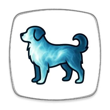 Soul Animal and Guardian Being: Dog - Square fridge magnet - white - Front