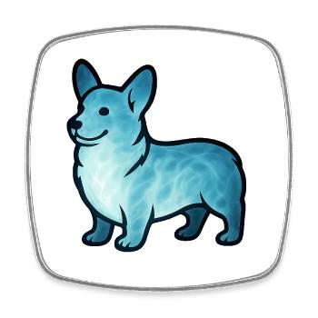Soul Animal and Guardian Being: Corgie - Square fridge magnet - white - Front