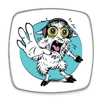 T-shirt de dessin animé de mouton choqué - Magnet carré - blanc - Devant