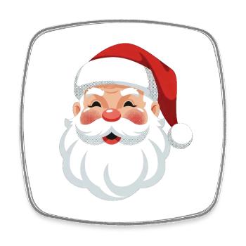 Père Noël joyeux avec illustration de chapeau rouge - Magnet carré - blanc - Devant