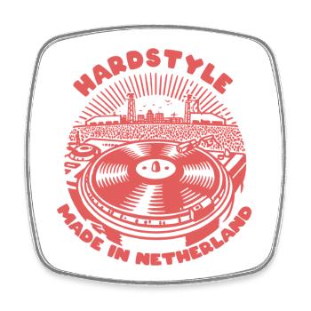 Hardstyle - Square fridge magnet - white - Front