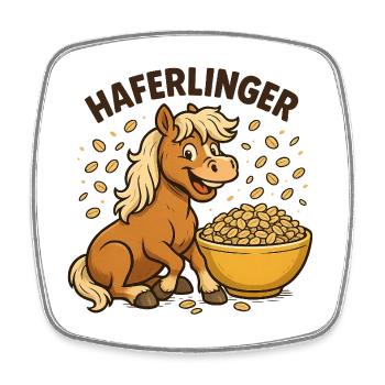 Haferlinger breakfast power - Square fridge magnet - white - Front
