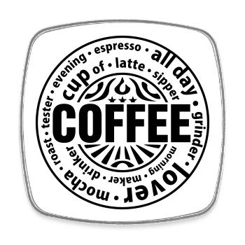 Coffee lover - Viereckiger Kühlschrankmagnet - Weiß - Vorne