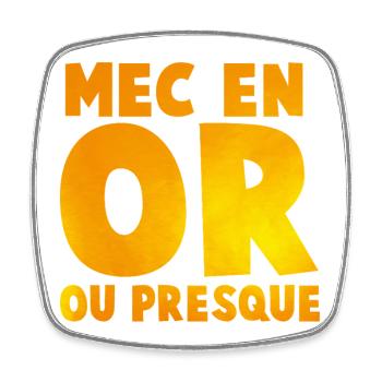 Guy's Impactante or_message T Shirt in Gold Tones - Square fridge magnet - white - Front