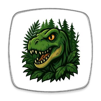 T-Rex - Magnet carré - blanc - Devant