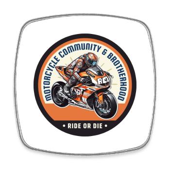 Biker-Community und Fraternität - Viereckiger Kühlschrankmagnet - Weiß - Vorne