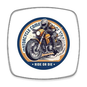 Vintage Biker Emotion Fahrt - Viereckiger Kühlschrankmagnet - Weiß - Vorne