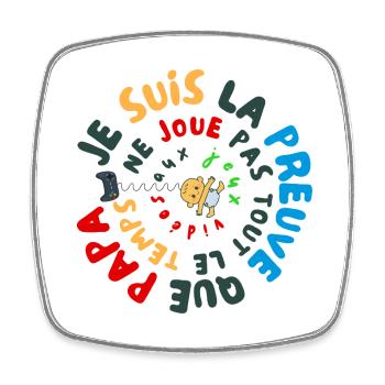 Humorous 🎮 birth gift Gamer Dad - Square fridge magnet - white - Front
