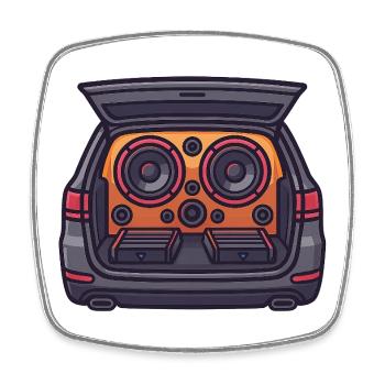 Car HiFi Design - Square fridge magnet - white - Front