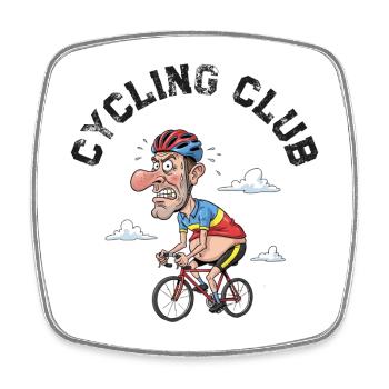 Humorvolles mürrisches Radfahren T-Shirt - Viereckiger Kühlschrankmagnet - Weiß - Vorne