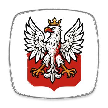 Pologne Polska aigle emblème drapeau drapeau cadeau - Magnet carré - blanc - Devant