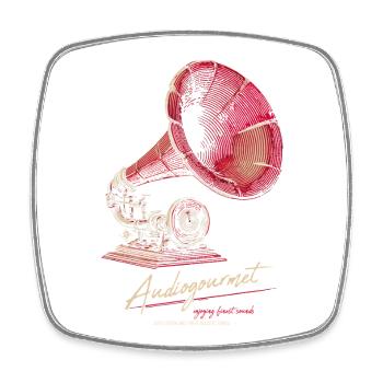 Audiogourmet - Viereckiger Kühlschrankmagnet - Weiß - Vorne