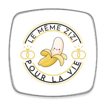 Banana Amusante et Mignonne - Magnet carré - blanc - Devant