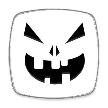 Little Boo – The Friendly Pumpkin - Square fridge magnet - white - Front