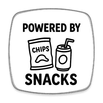 Humorvolle Snack Power Illustration - Viereckiger Kühlschrankmagnet - Weiß - Vorne