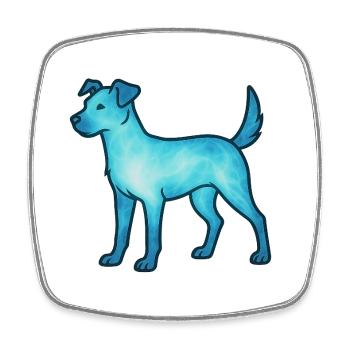 Soul Animal and Guardian Being: Terrier - Square fridge magnet - white - Front