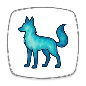 Soul Animal and Guardian Being: Wolf - Square fridge magnet - white - Front