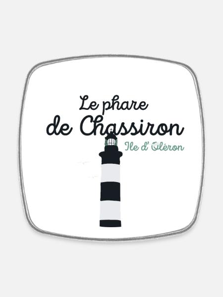 Ile d'Oléron phare de Chassiron - Magnet carré - blanc