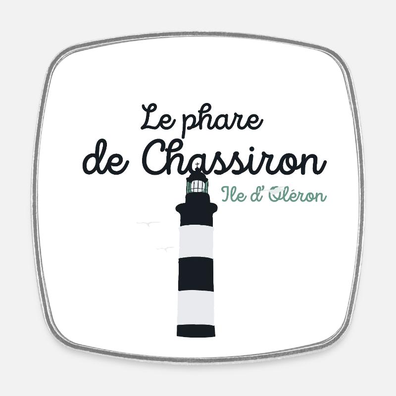 Ile d'Oléron phare de Chassiron - Magnet carré - blanc