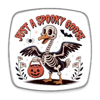 Nur eine gruselige Gans Halloween Dumme Gans - Viereckiger Kühlschrankmagnet - Weiß - Vorne