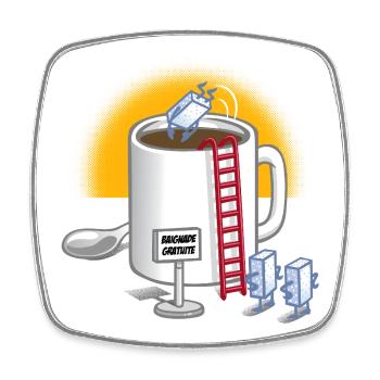 Coffee and sugar - Square fridge magnet - white - Front
