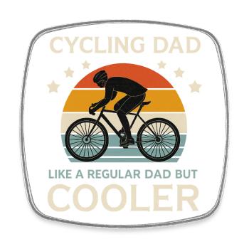 Bike Dad - Square fridge magnet - white - Front