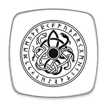 VK Viking Emblem – Norse Rune Design - Square fridge magnet - white - Front