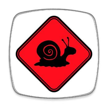 Snail Danger Caution Sign Warning - Square fridge magnet - white - Front