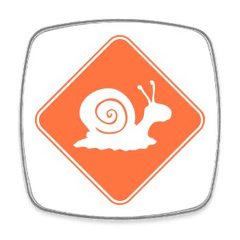Snail Danger Caution Sign Warning - Square fridge magnet - white - Front