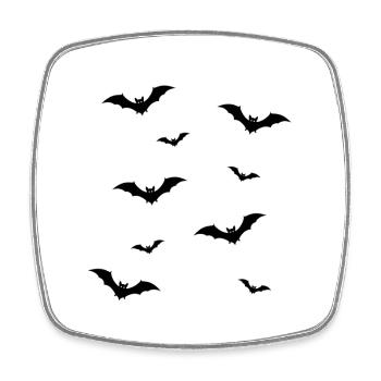Fledermaus Schwarm Silhouette Illustration - Viereckiger Kühlschrankmagnet - Weiß - Vorne