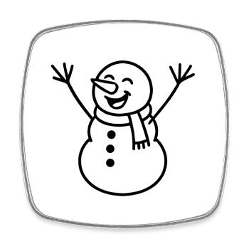 Fröhlicher Schneemann Illustration - Viereckiger Kühlschrankmagnet - Weiß - Vorne