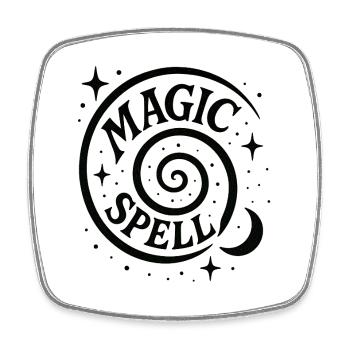 Magic Spiral with Moon and Stars - Square fridge magnet - white - Front