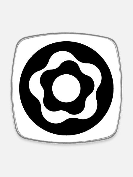 Doughnut - Square fridge magnet - white