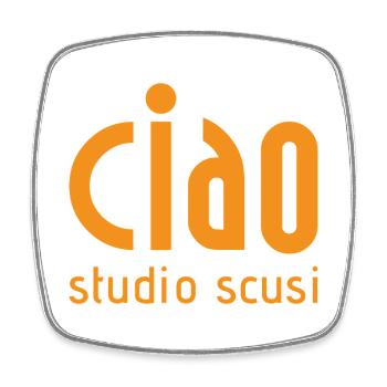 Ciao studio scusi - Viereckiger Kühlschrankmagnet - Weiß - Vorne