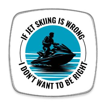 Funny Jet Ski for Water Sports Lovers - Square fridge magnet - white - Front