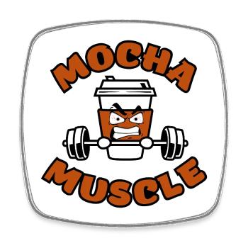 Koffein Training – Power Coffee - Viereckiger Kühlschrankmagnet - Weiß - Vorne
